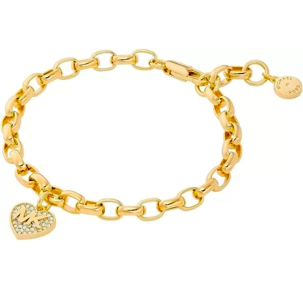 NWT Boxed Michael Kors Chain Bracelet With Crystal heart   MSRP : $135
